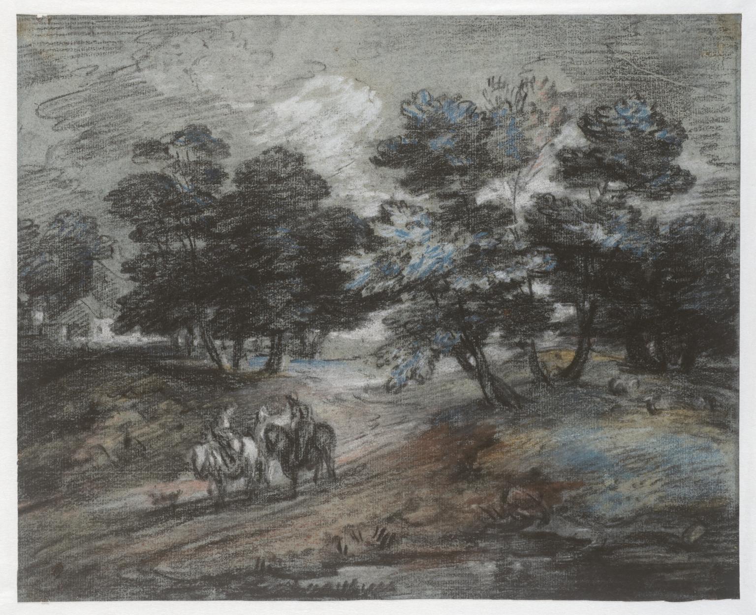 Wooded Landscape with Horsemen Travelling along a Country Track