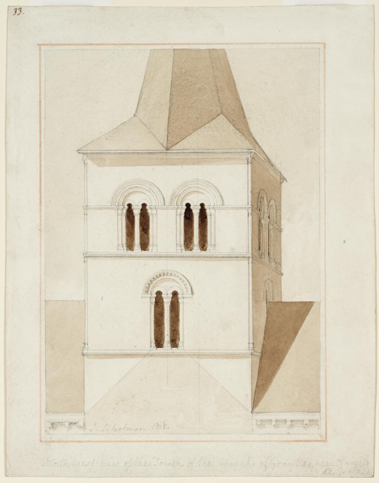 North-West View of the Tower of the Church of Graville, Near Havre de Grace