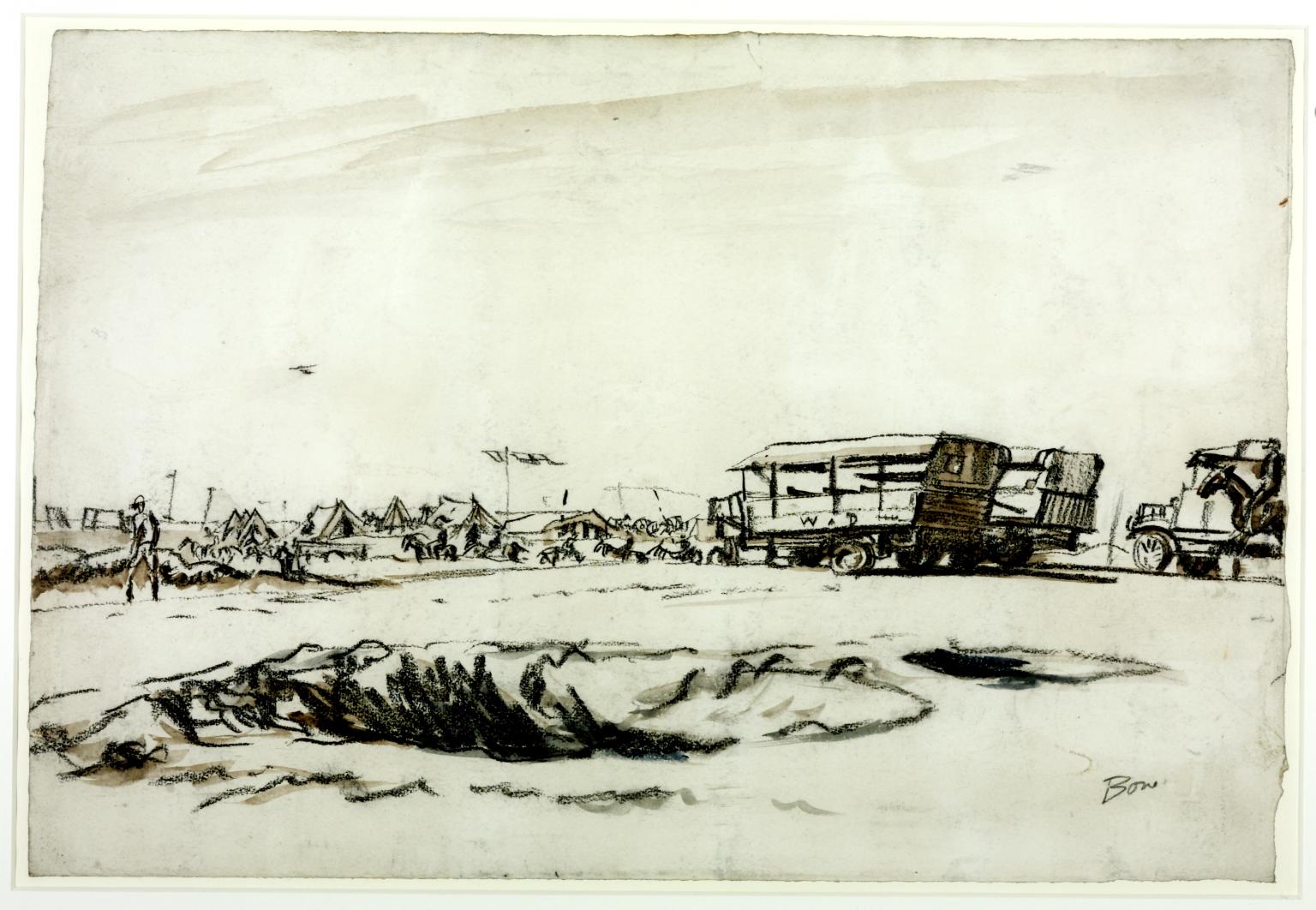 Waiting for the Wounded at a Collecting Station in the Field on the Somme at Montauban