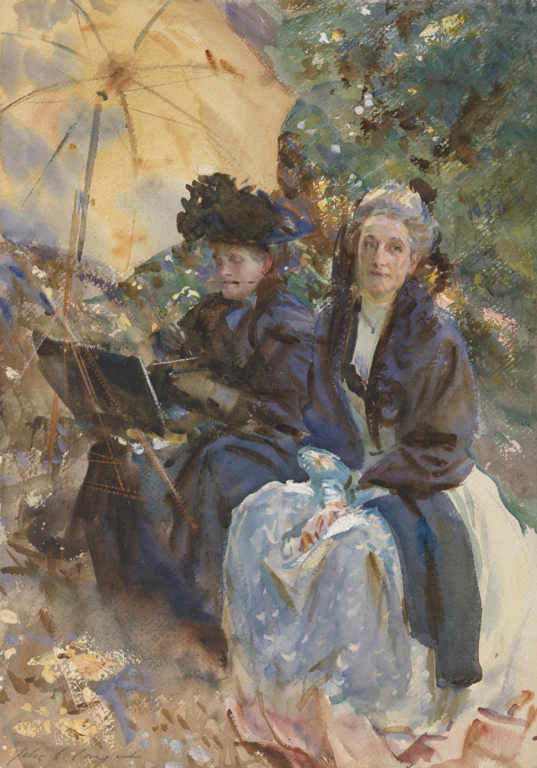 Miss Eliza Wedgwood and Miss Sargent Sketching', John Singer 