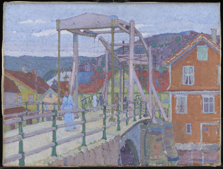 Harold Gilman, ‘Canal Bridge, Flekkefjord’ c.1913