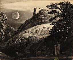 The Harvest Moon: Drawing for ‘A Pastoral Scene’