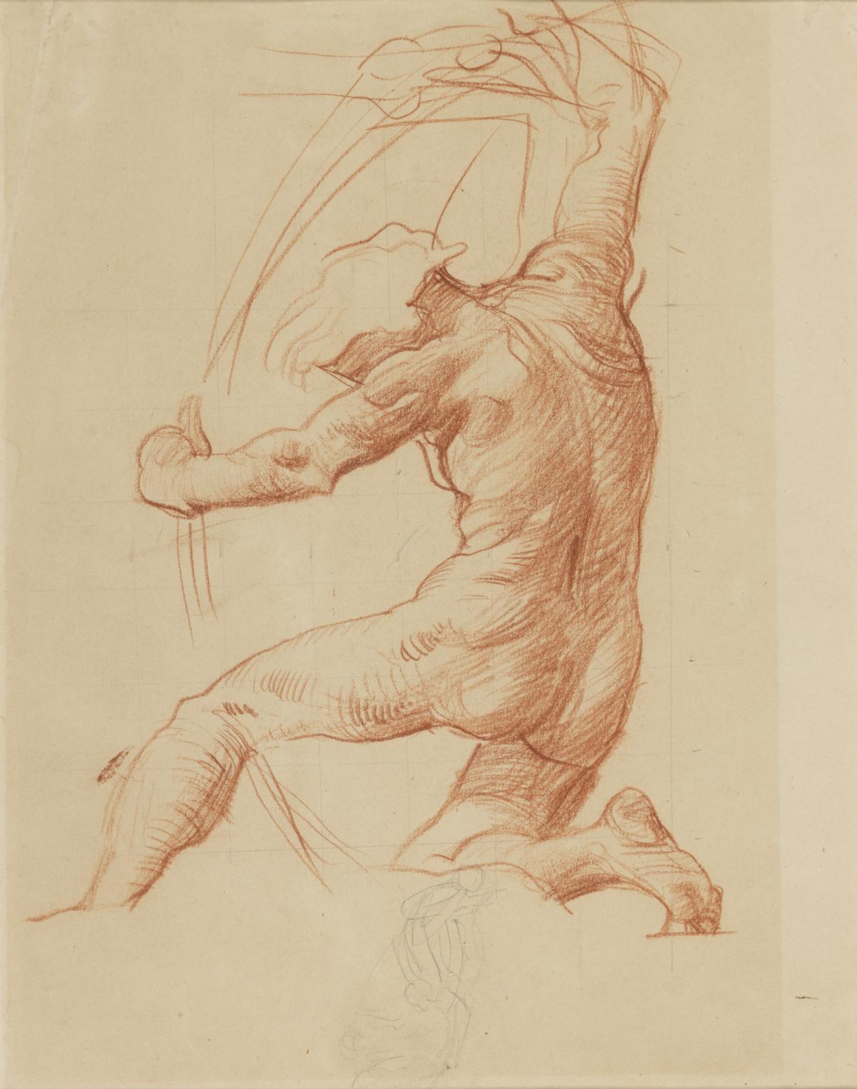 Study of a Kneeling Boy Bending a Bow, for Dorchester House
