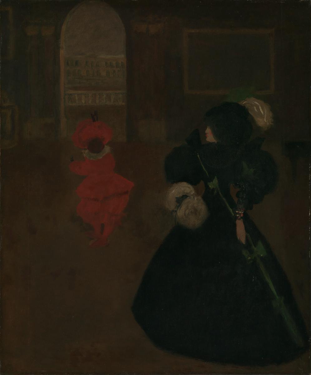 N03815: Caprice. Verso: Masked Woman with a White Mouse