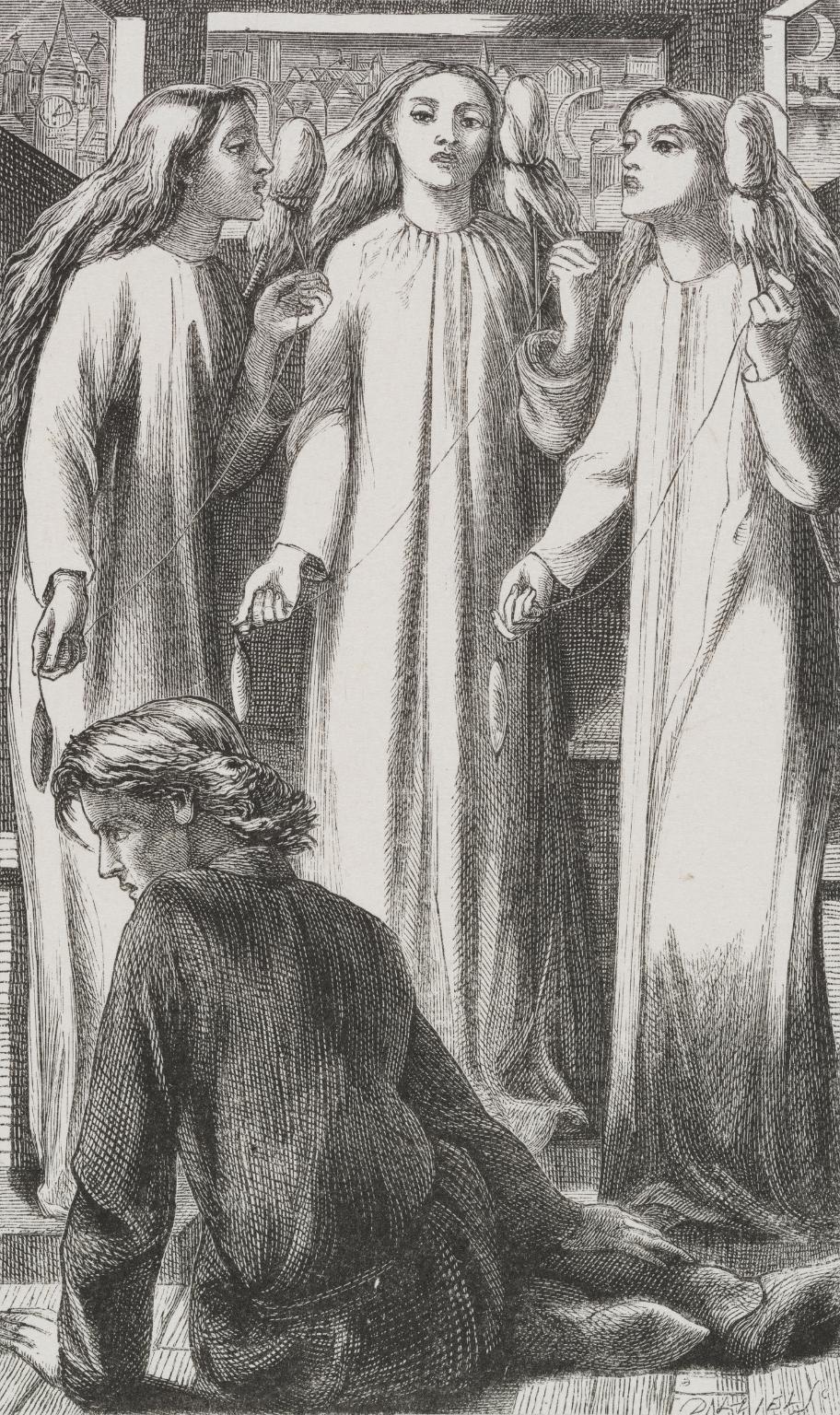 Maids of Elfen-Mere, engraved by the Dalziel Brothers