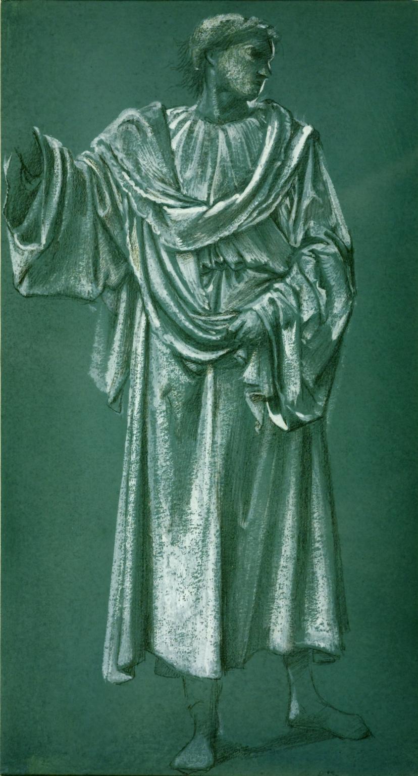 Study of a Draped Male Figure. Verso: Man with Sword