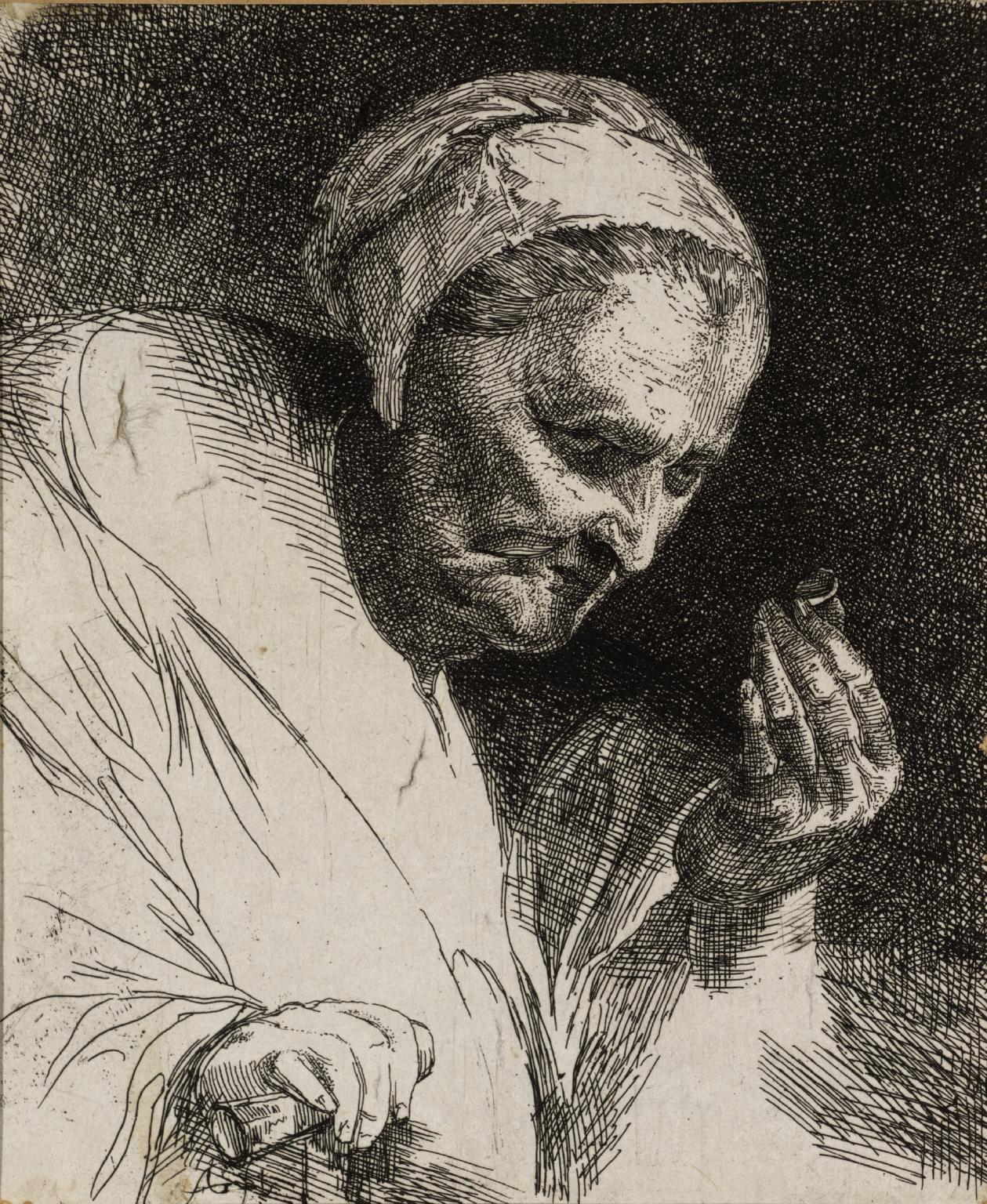 Old Woman with a Ring (after Jordaens)
