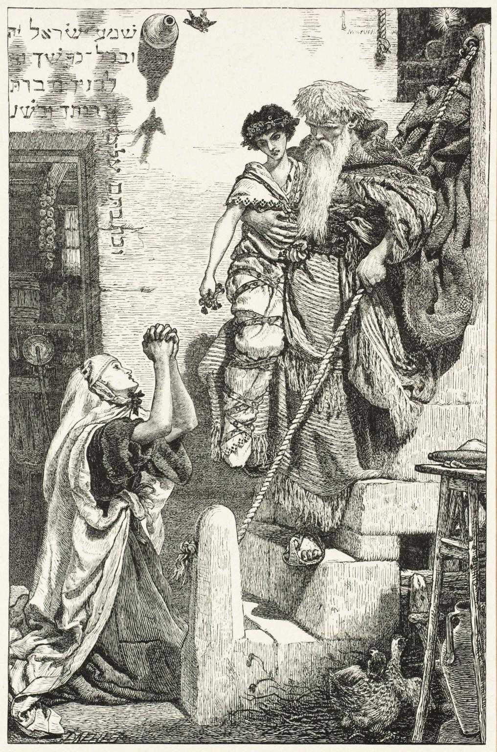 Elijah and the Widow’s Son, engraved by the Dalziel Brothers