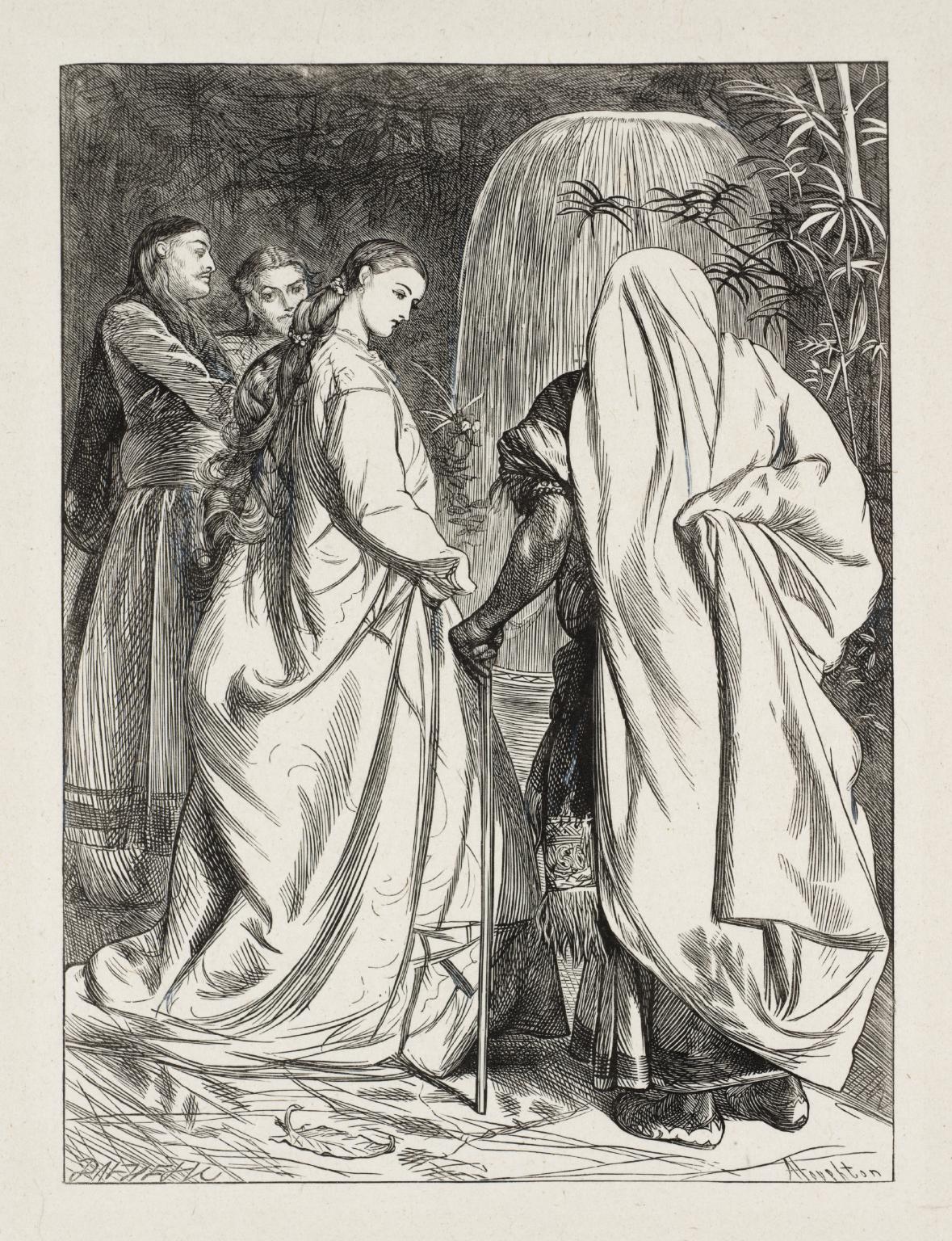 Princess Parizade, engraved by the Dalziel Brothers