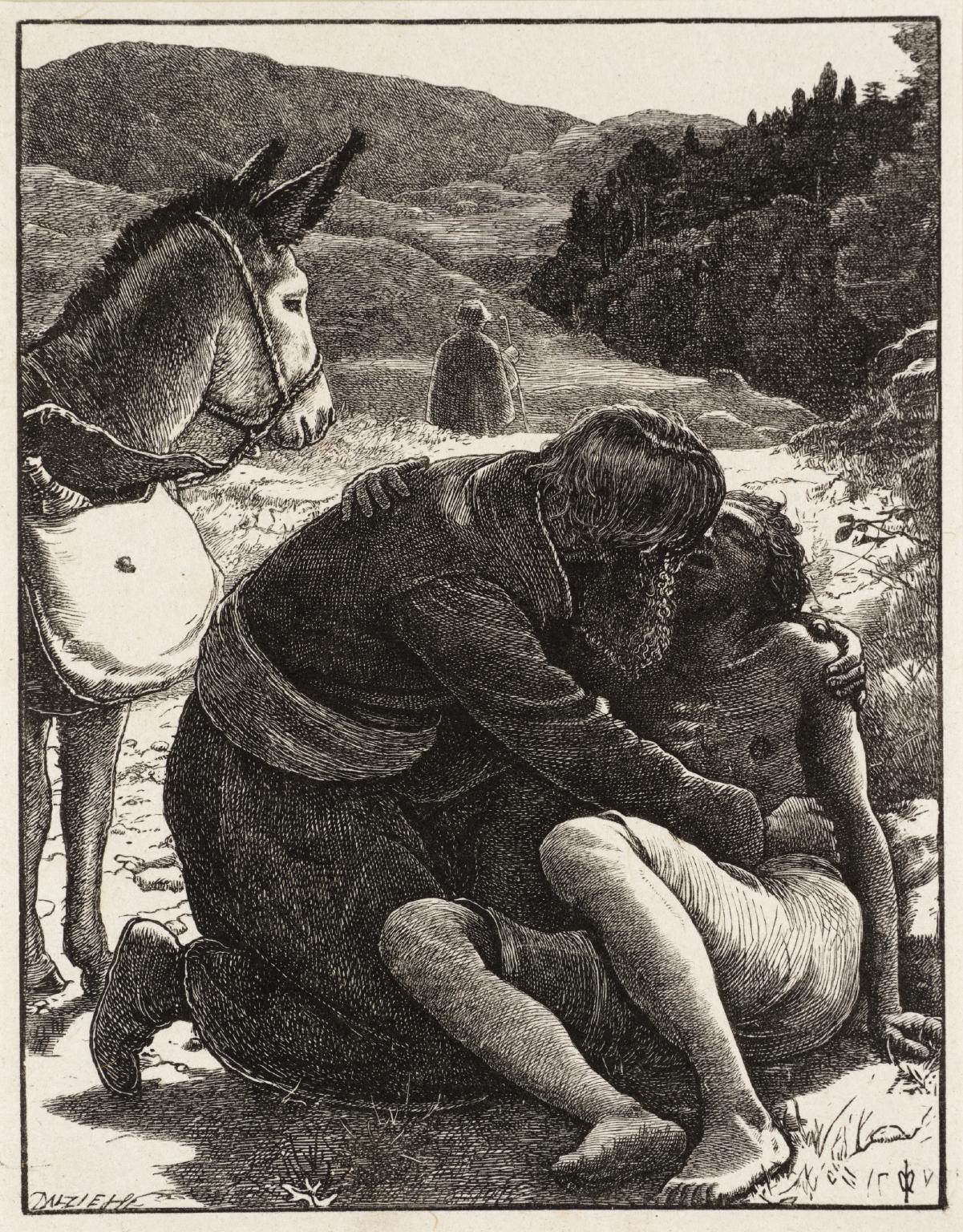 The Good Samaritan, engraved by the Dalziel Brothers