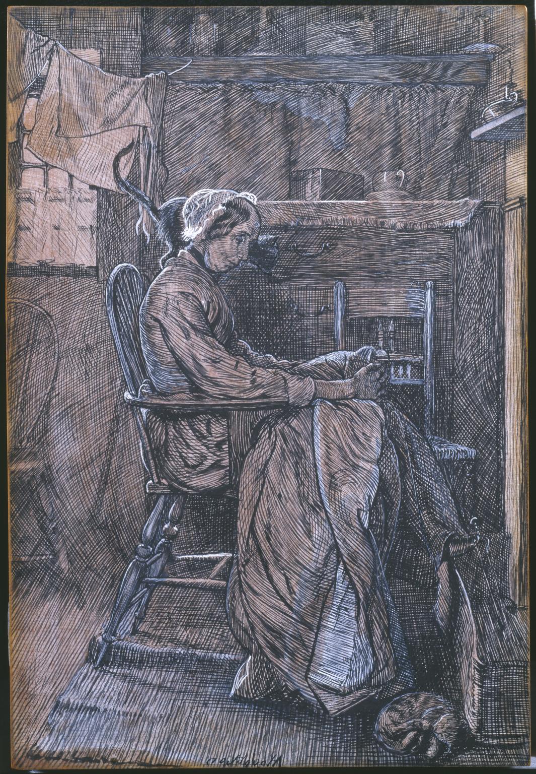 Old Woman Seated in a Chair, for engraving
