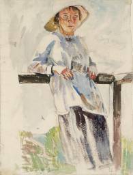 Girl Leaning on a Gate