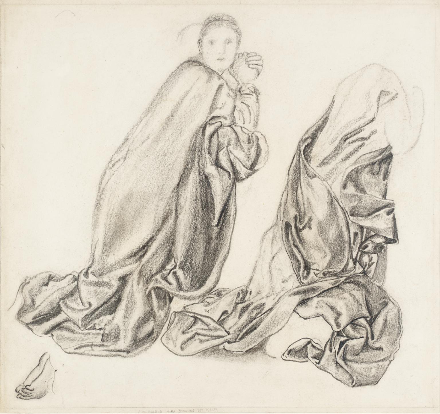 Studies of Drapery and the Figure of the Virgin for the ‘Annunciation’ in the Church of St Martin’s-on-the-Hill, Scarborough, Yorkshire