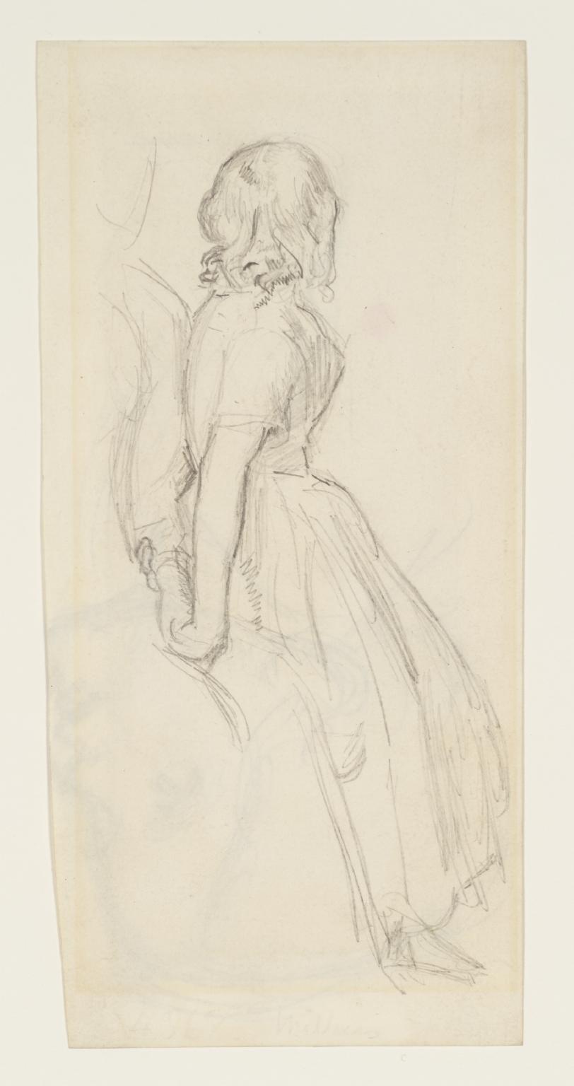 Study for ‘The Blind Girl’. Verso: Study for ‘Peace Concluded’