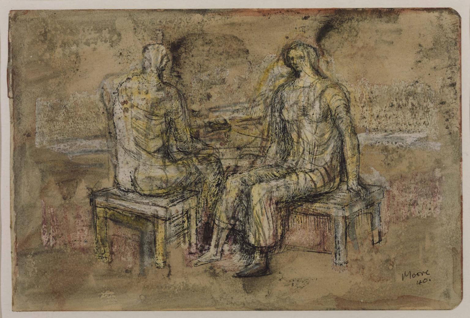 Two Seated Figures