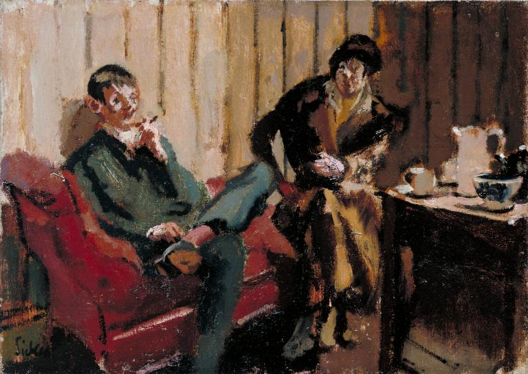 Walter Richard Sickert, ‘The Little Tea Party: Nina Hamnett and Roald Kristian’ 1915-16