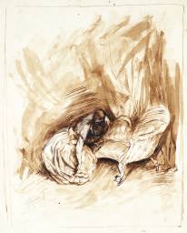 Heathcliffe Supporting Catherine on a Couch