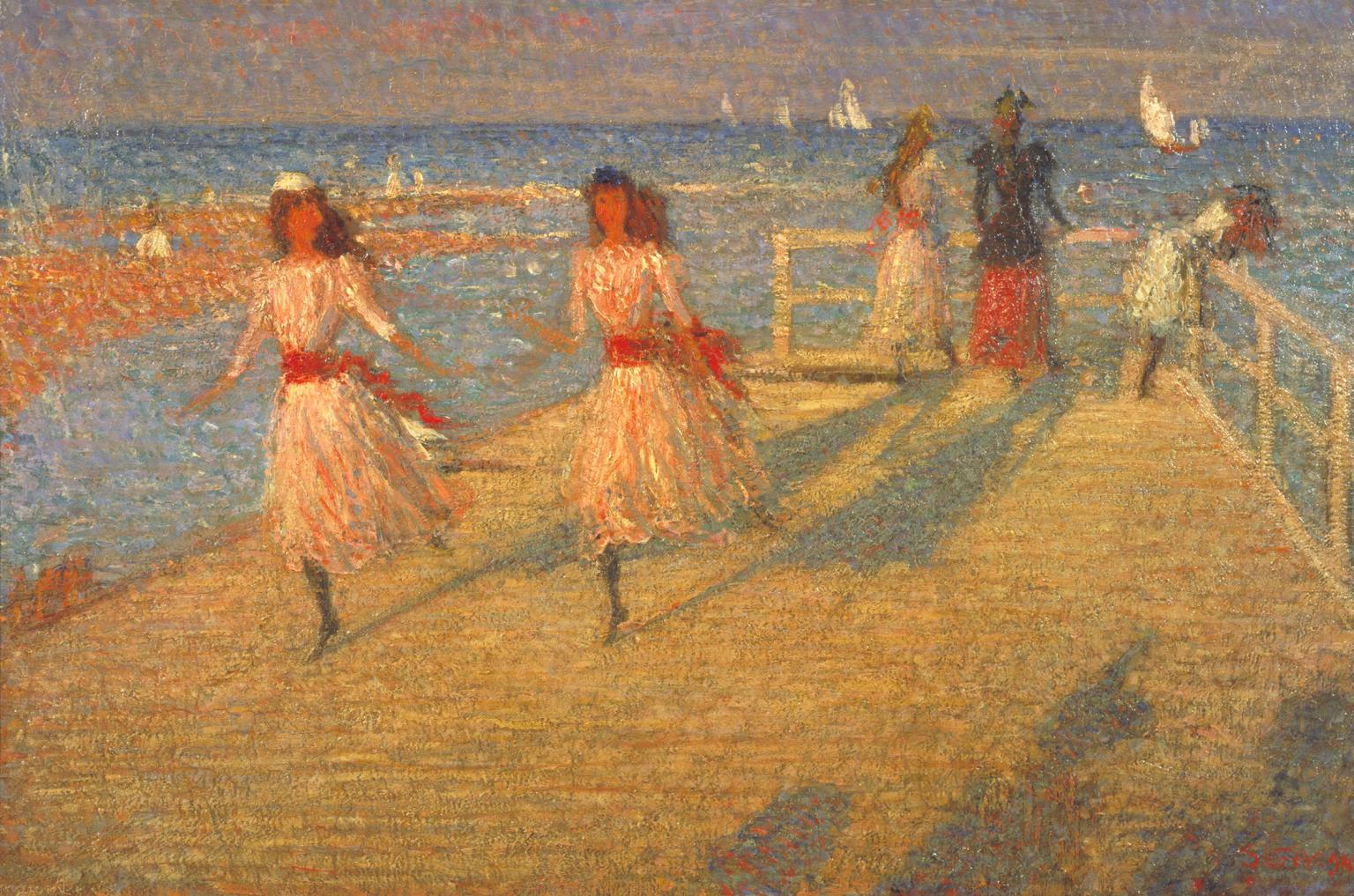Impressionists dailyart Impressionists Philip Wilson Steer, Girls Running, Walberswick Pier, 1888-1894, Tate, London, UK.