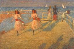 Girls Running, Walberswick Pier