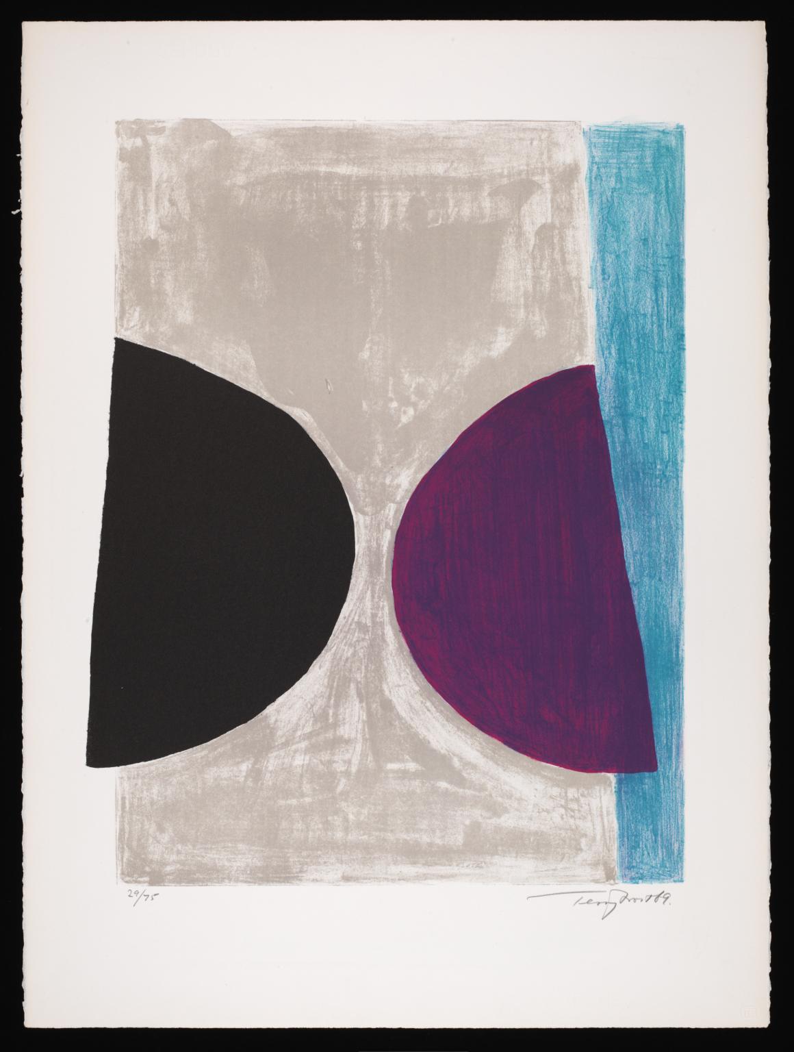 Black and Purple on Blue