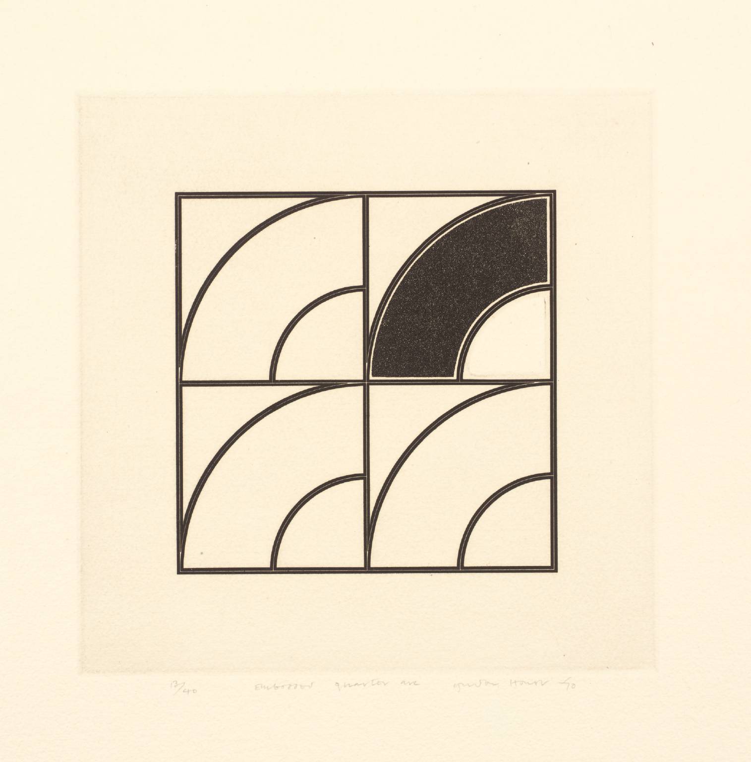 Embossed Quartered Arc