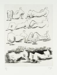 Eight Draped Reclining Figures