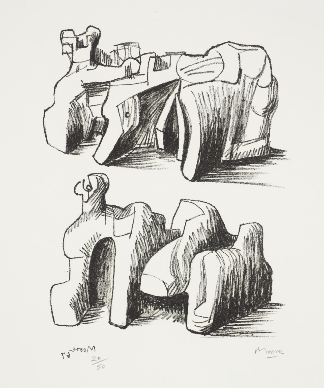 Two Rock Reclining Figures