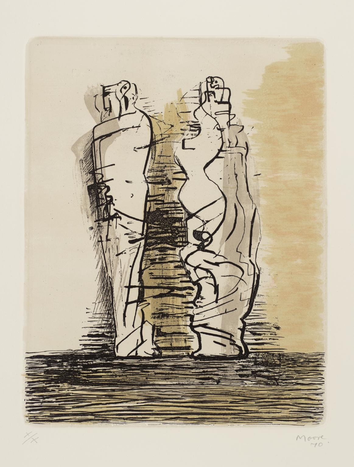 Two Draped Standing Figures