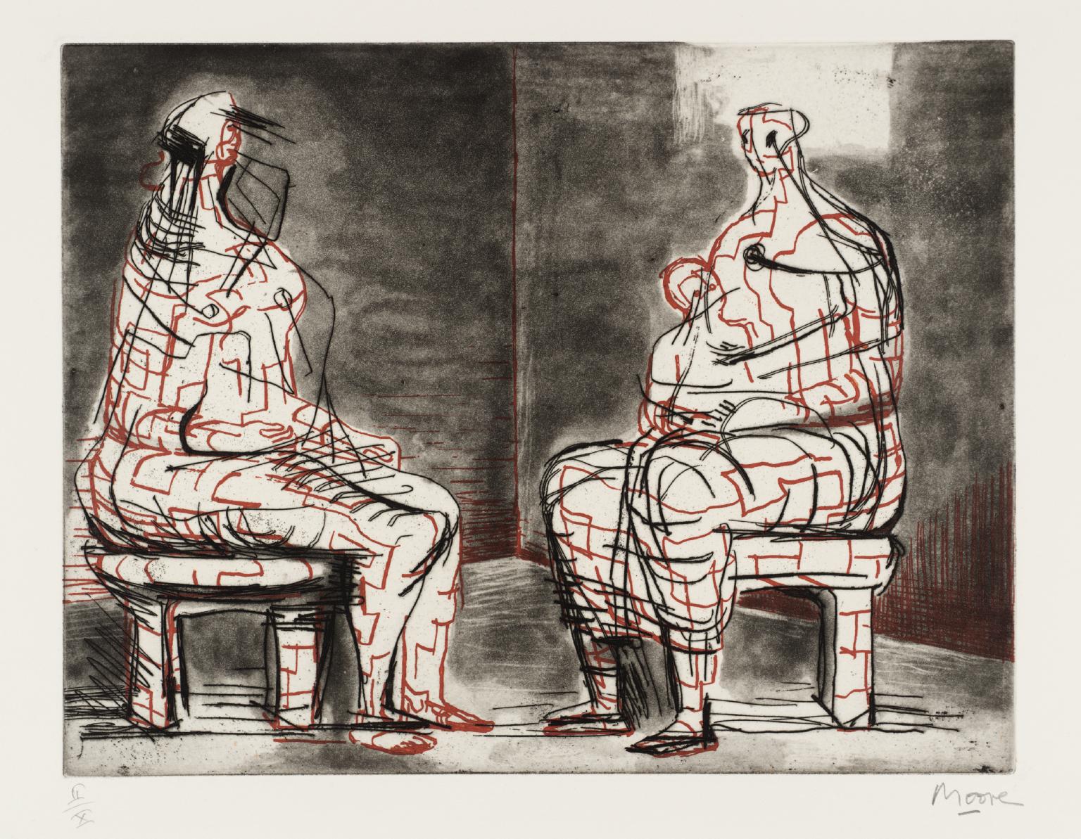 Two Seated Figures