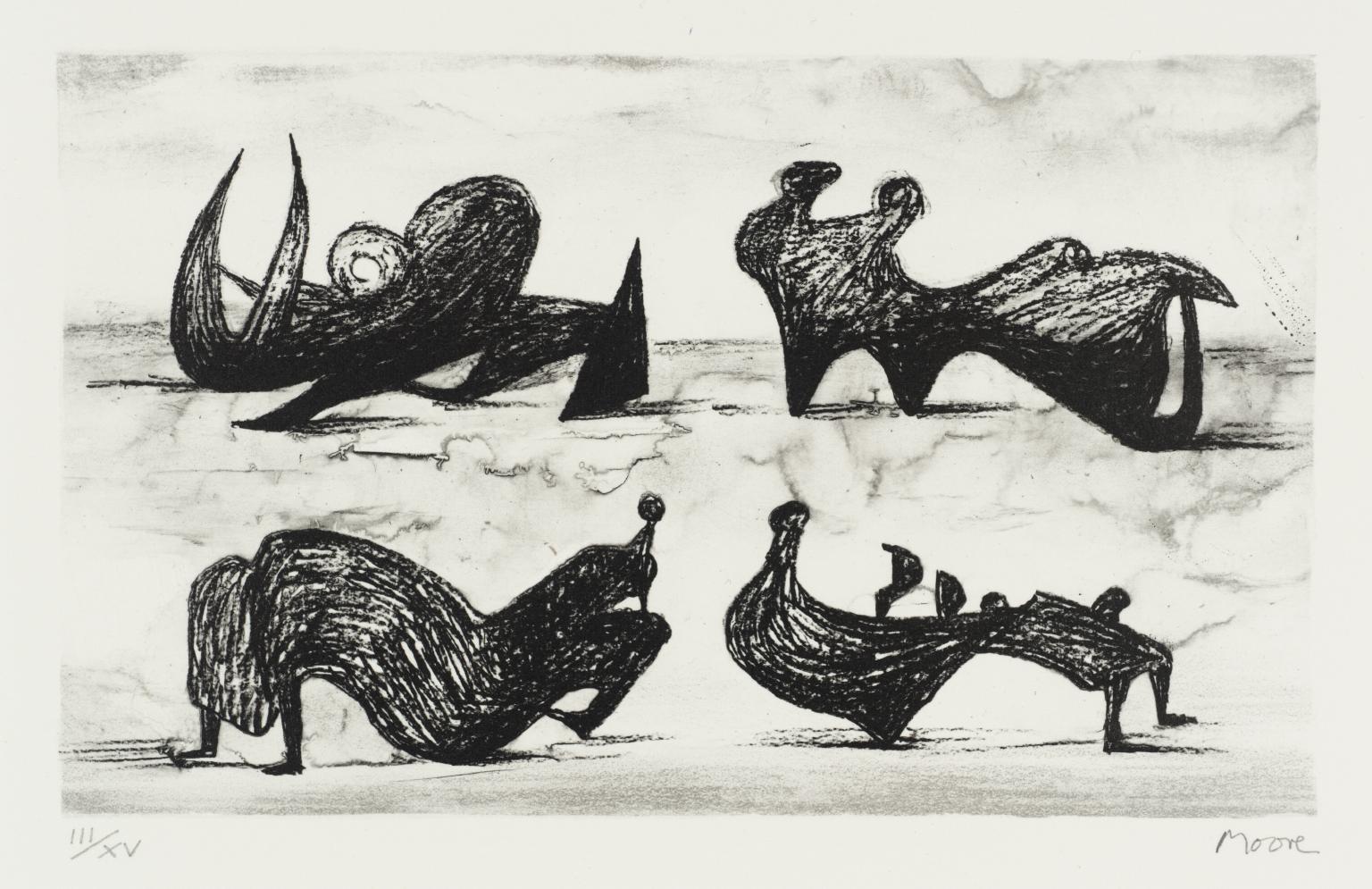 Four Silhouette Figures