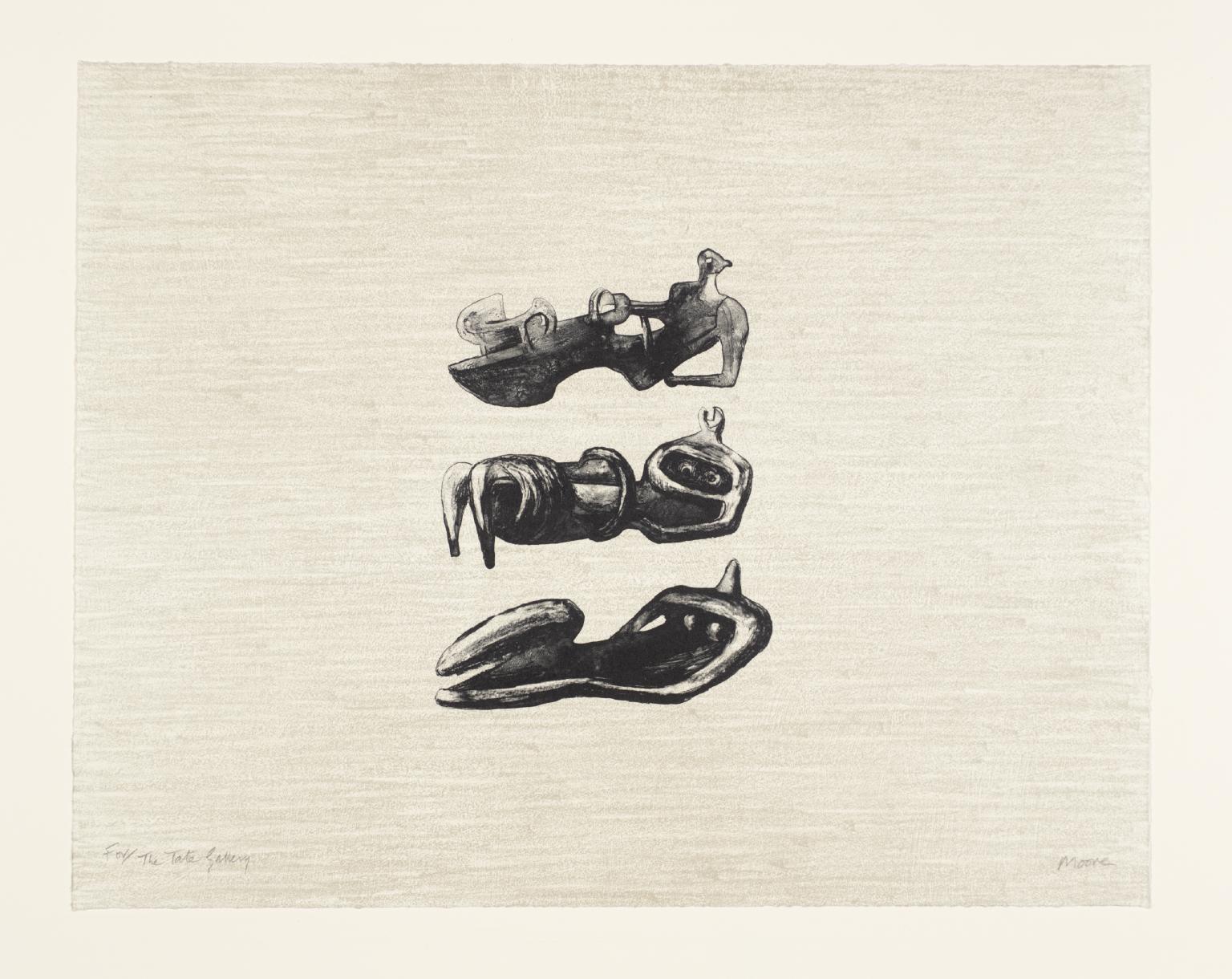 Three Reclining Figures with Land Background