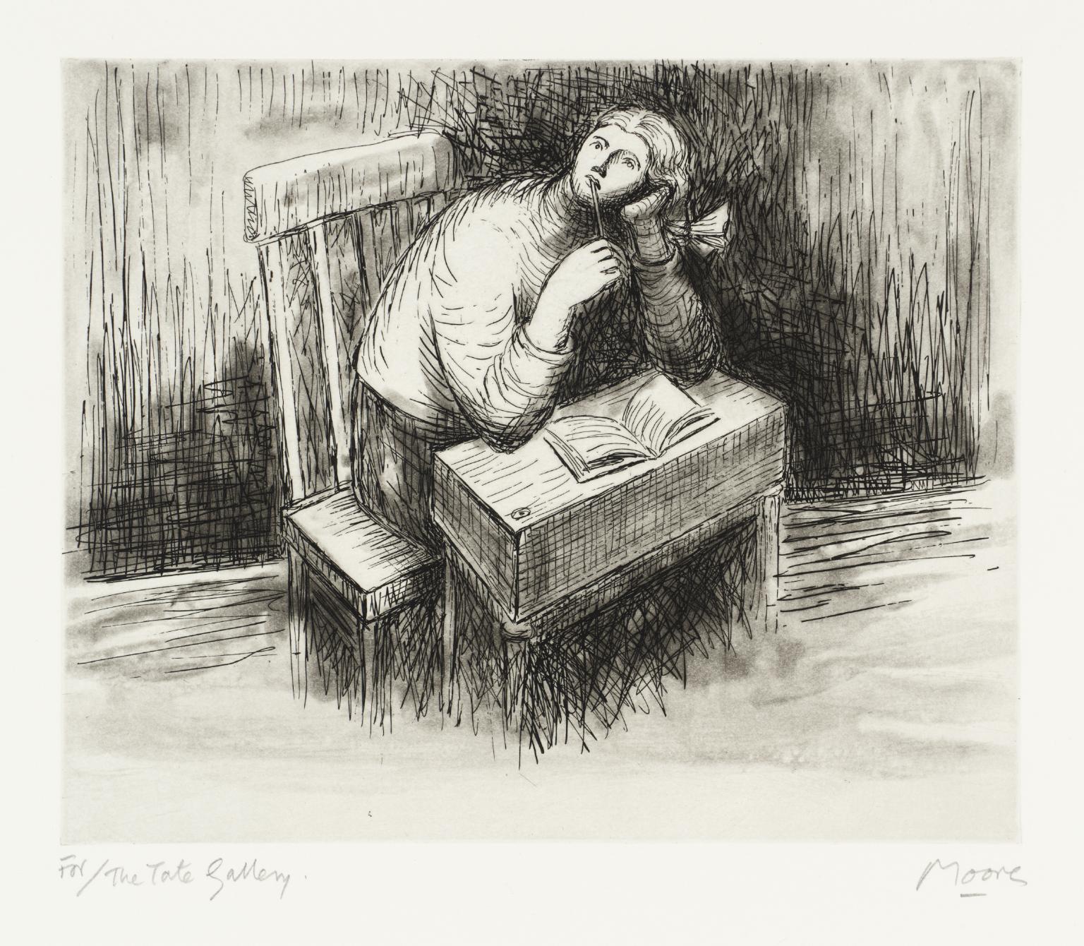 Girl Doing Homework VI