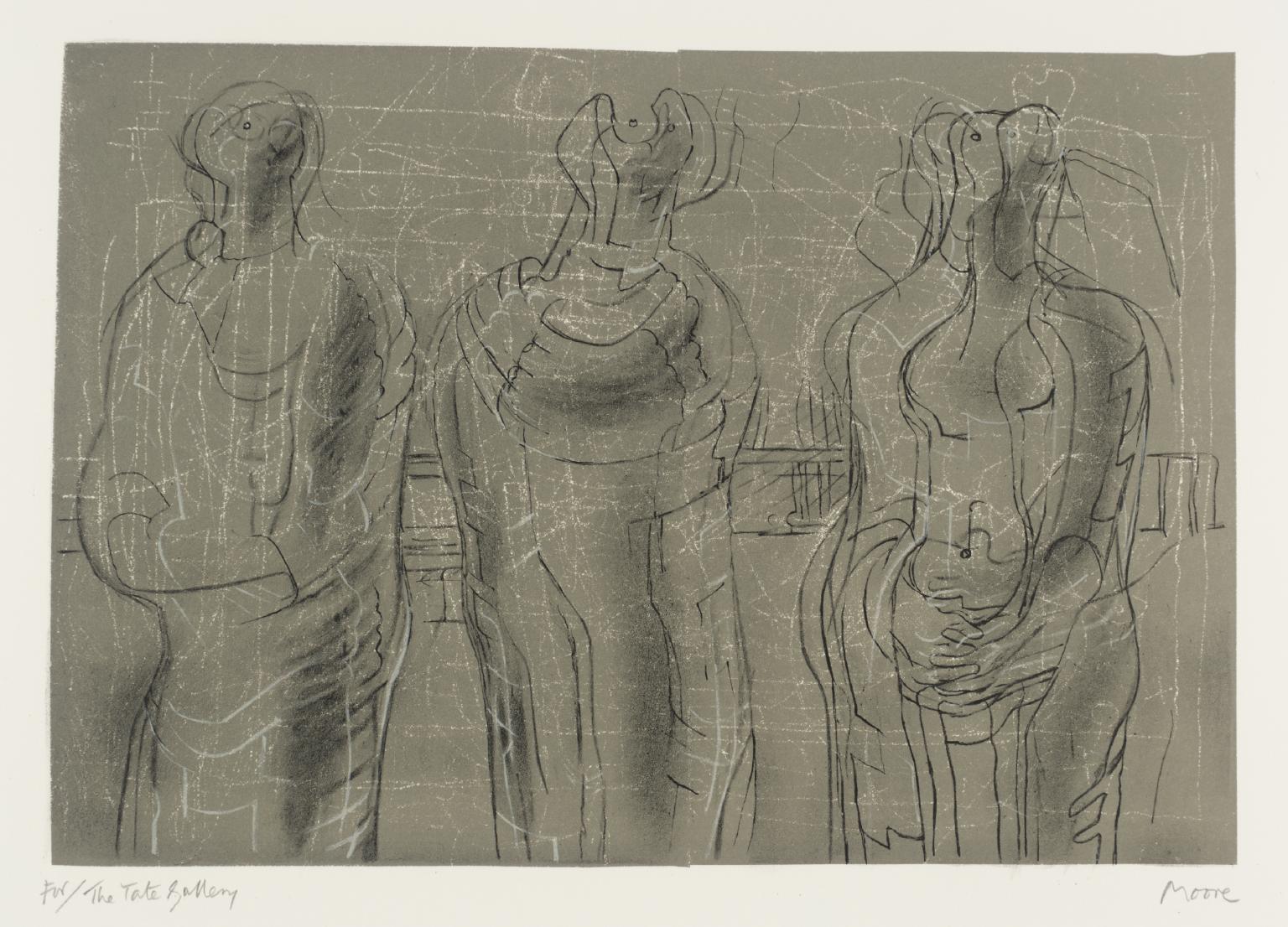 Three Cloaked Figures I