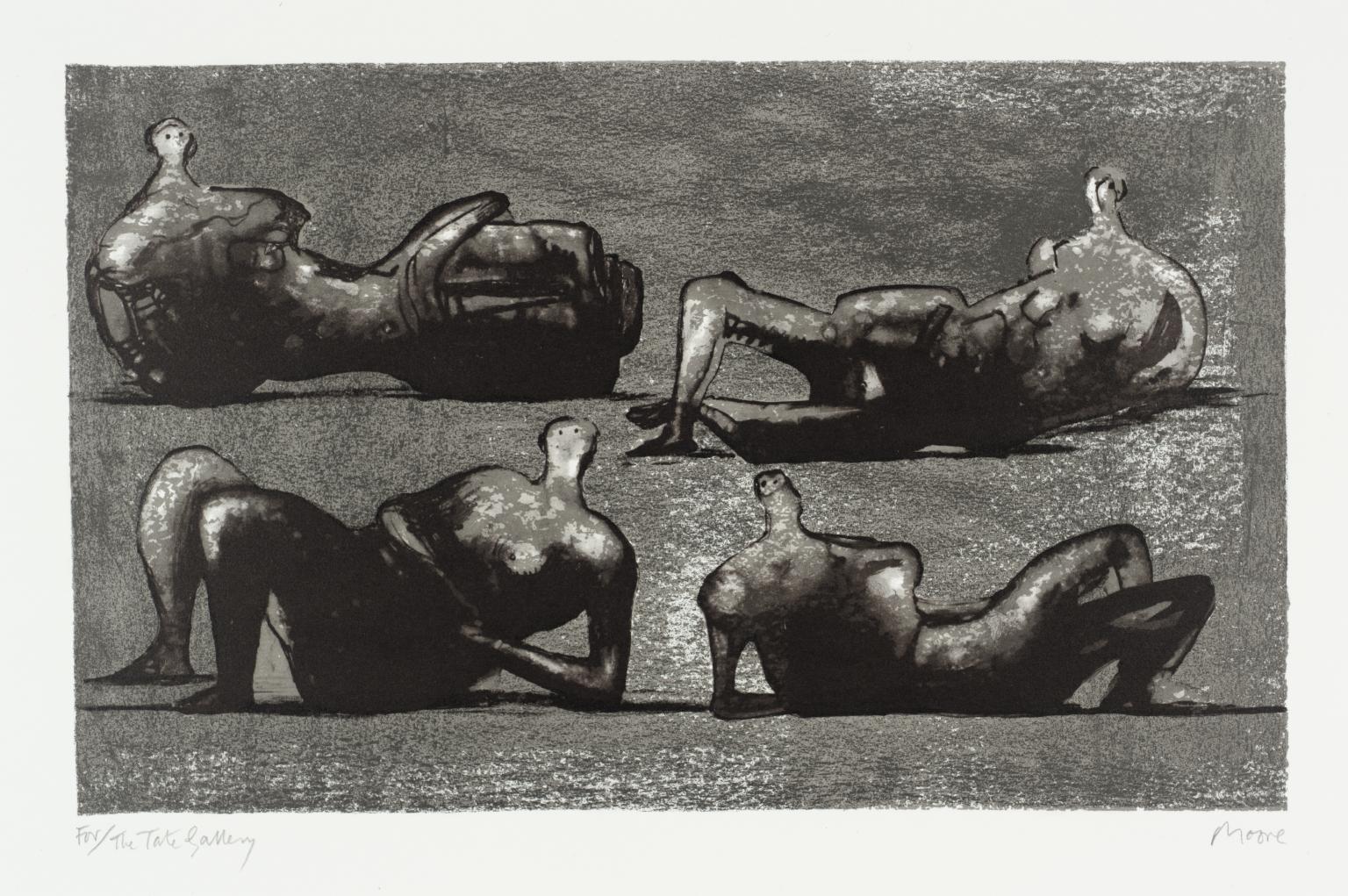Four Reclining Figures with Architectural Background