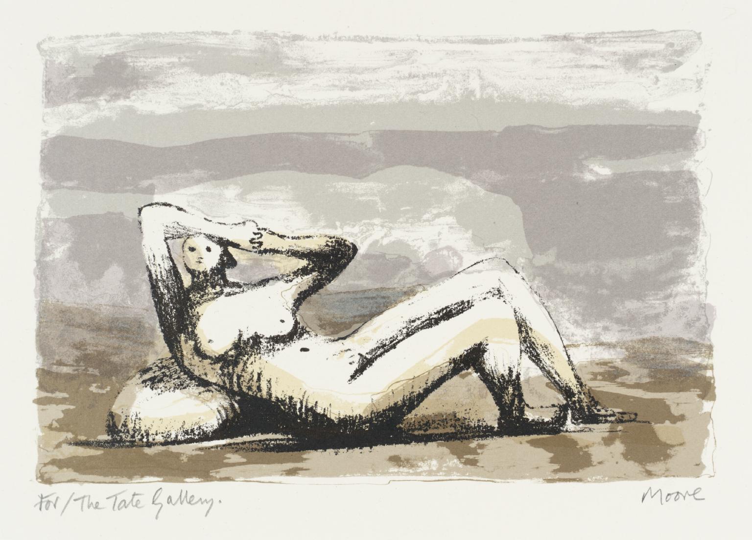 Reclining Figure with Stormy Sky