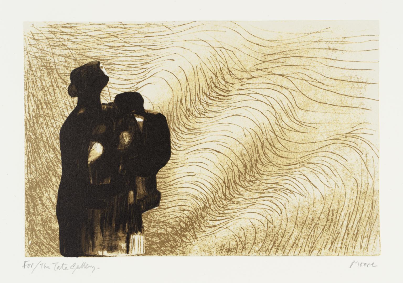 Mother and Child with Wave Background II