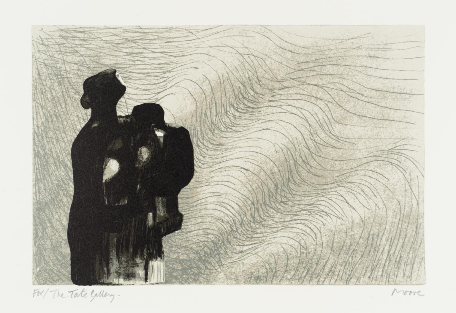 Mother and Child with Wave Background III