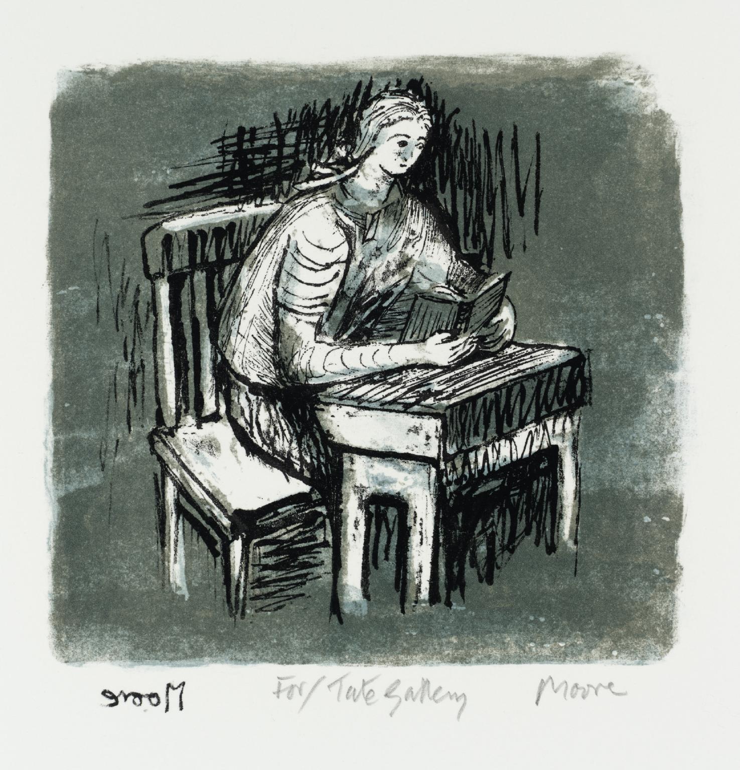 Girl Seated at Desk V