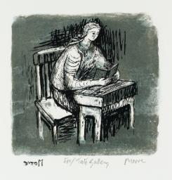 Girl Seated at Desk V