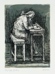 Girl Seated at Desk VII