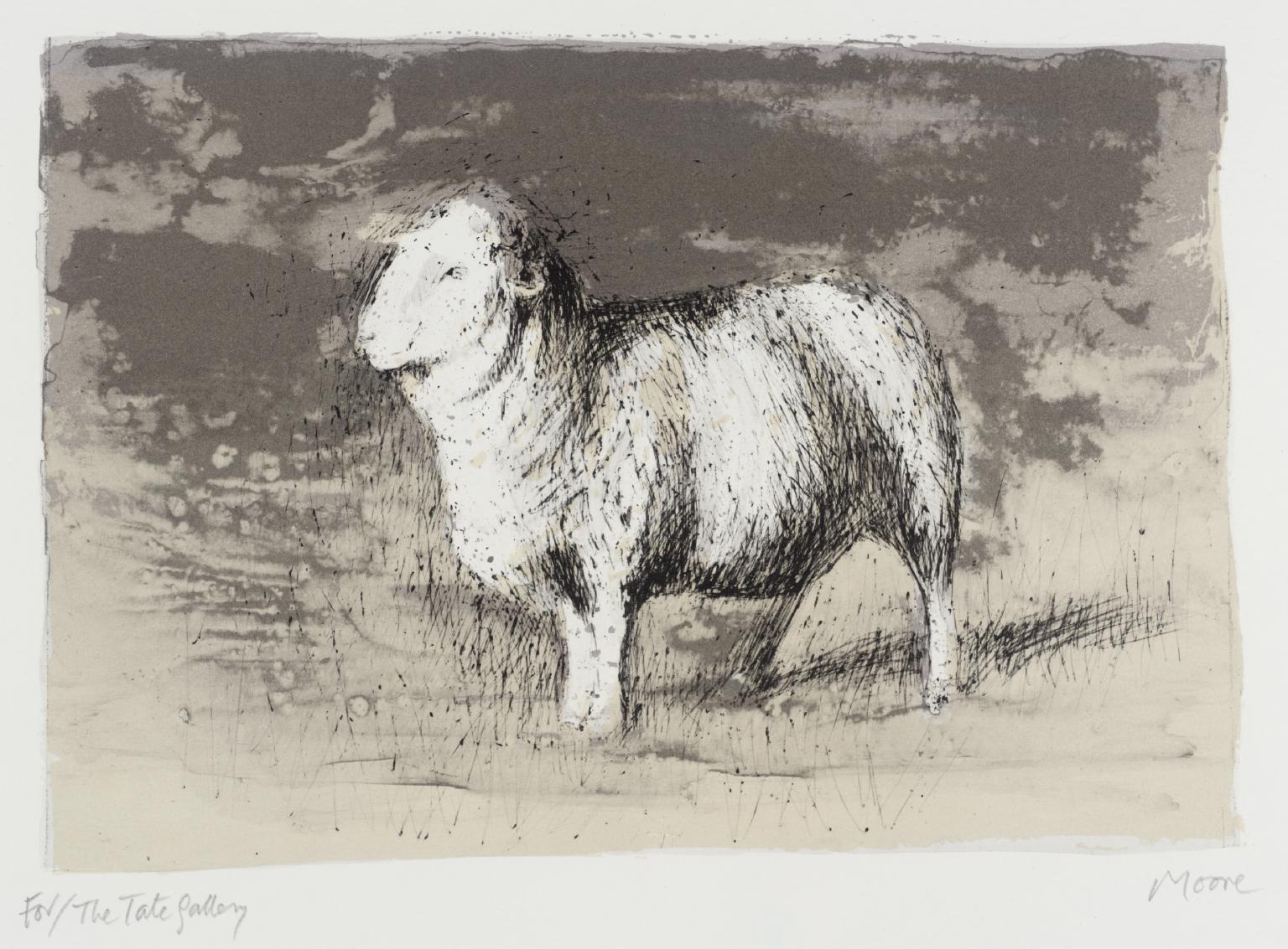 Sheep in Stormy Landscape