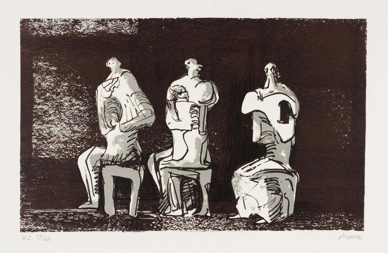 Three Seated Figures in Setting