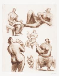 Mother and Child Studies and Reclining Figure