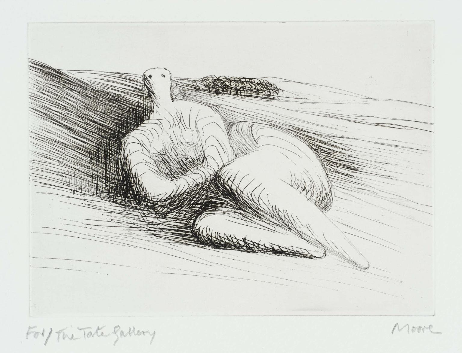 Curved Reclining Figure in Landscape I