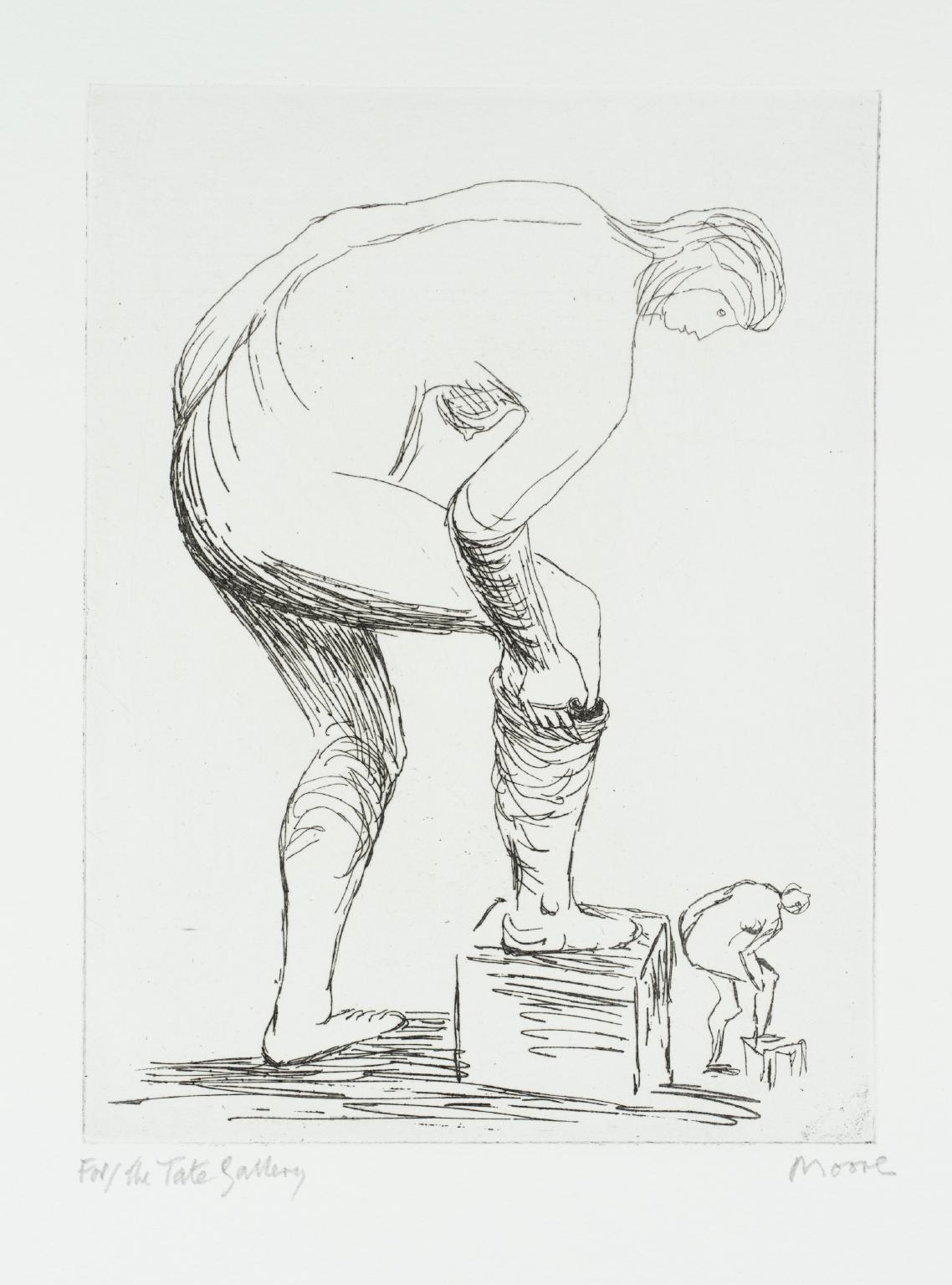 Woman Putting on Stocking I