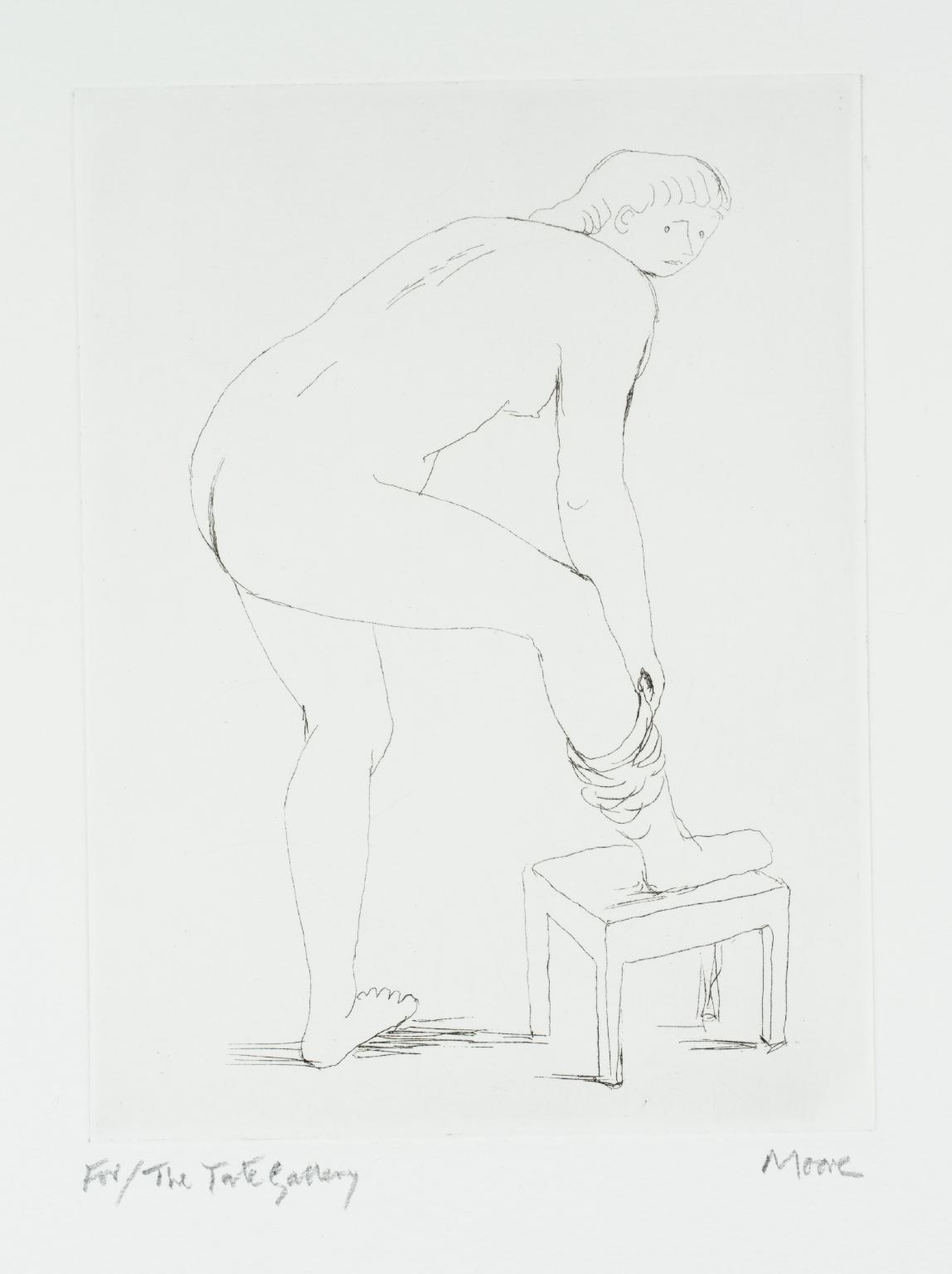 Woman Putting on Stocking II