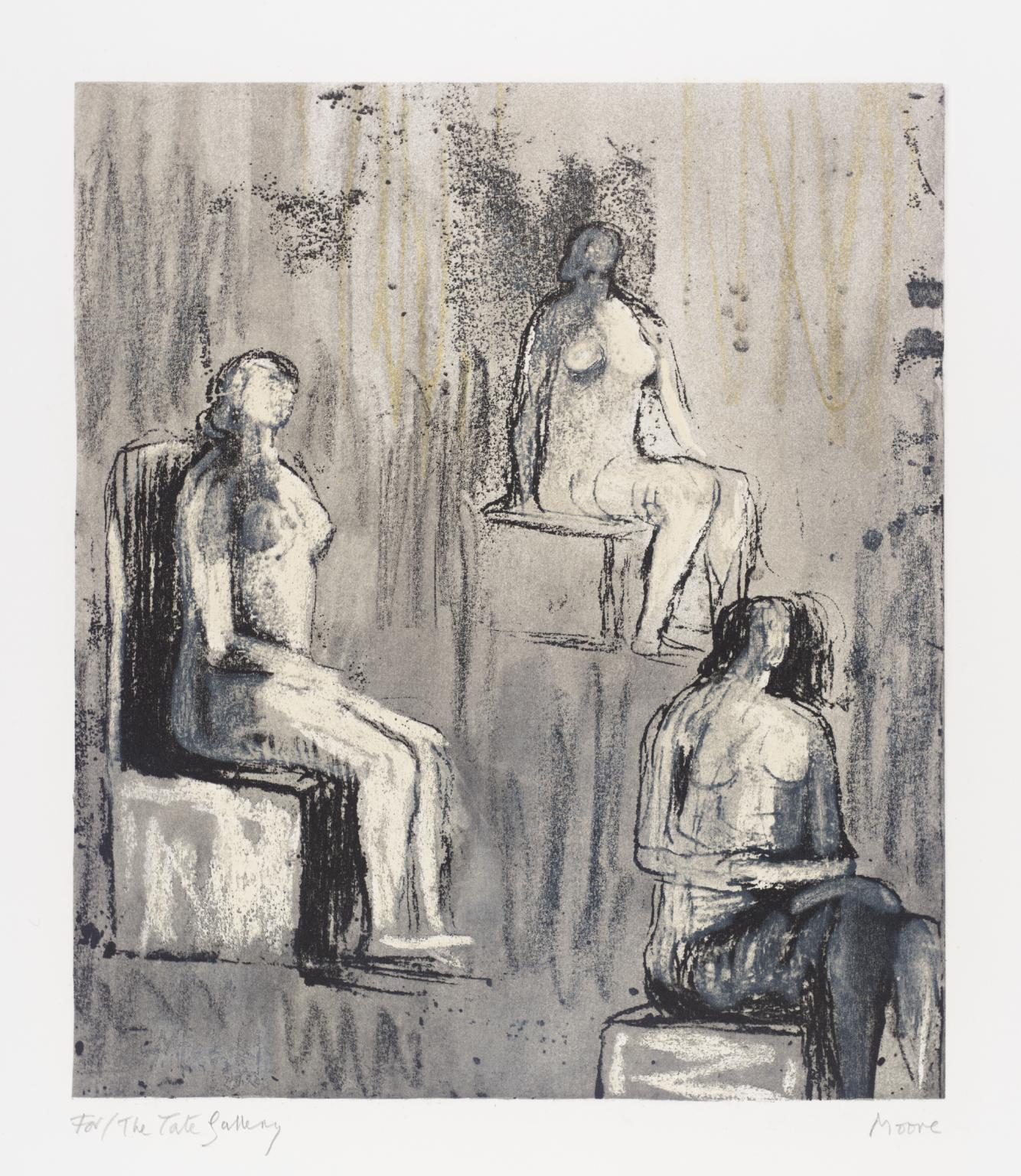 Three Seated Figures