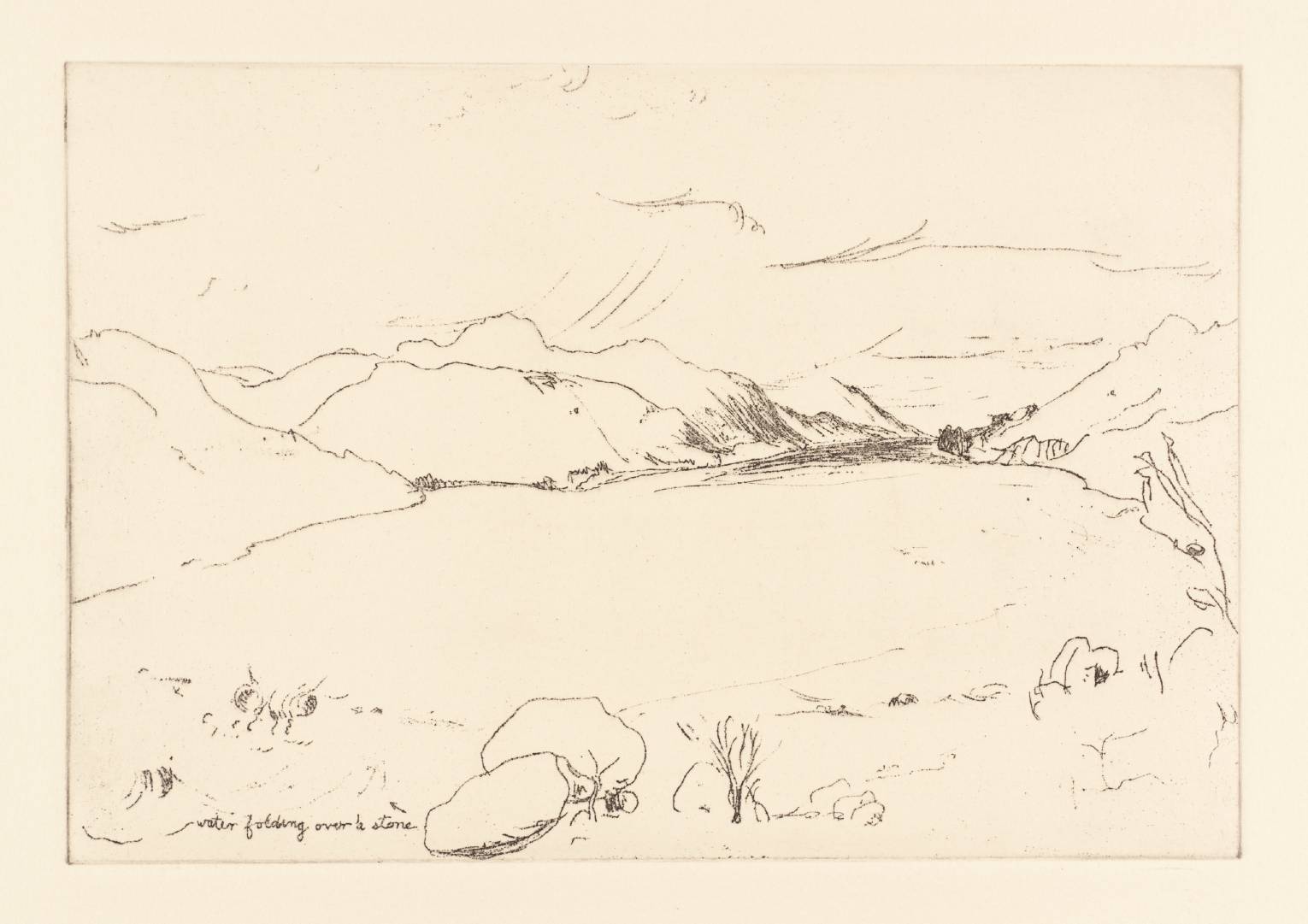 Water Folding Over A Stone