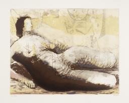 Reclining Woman with Yellow Background