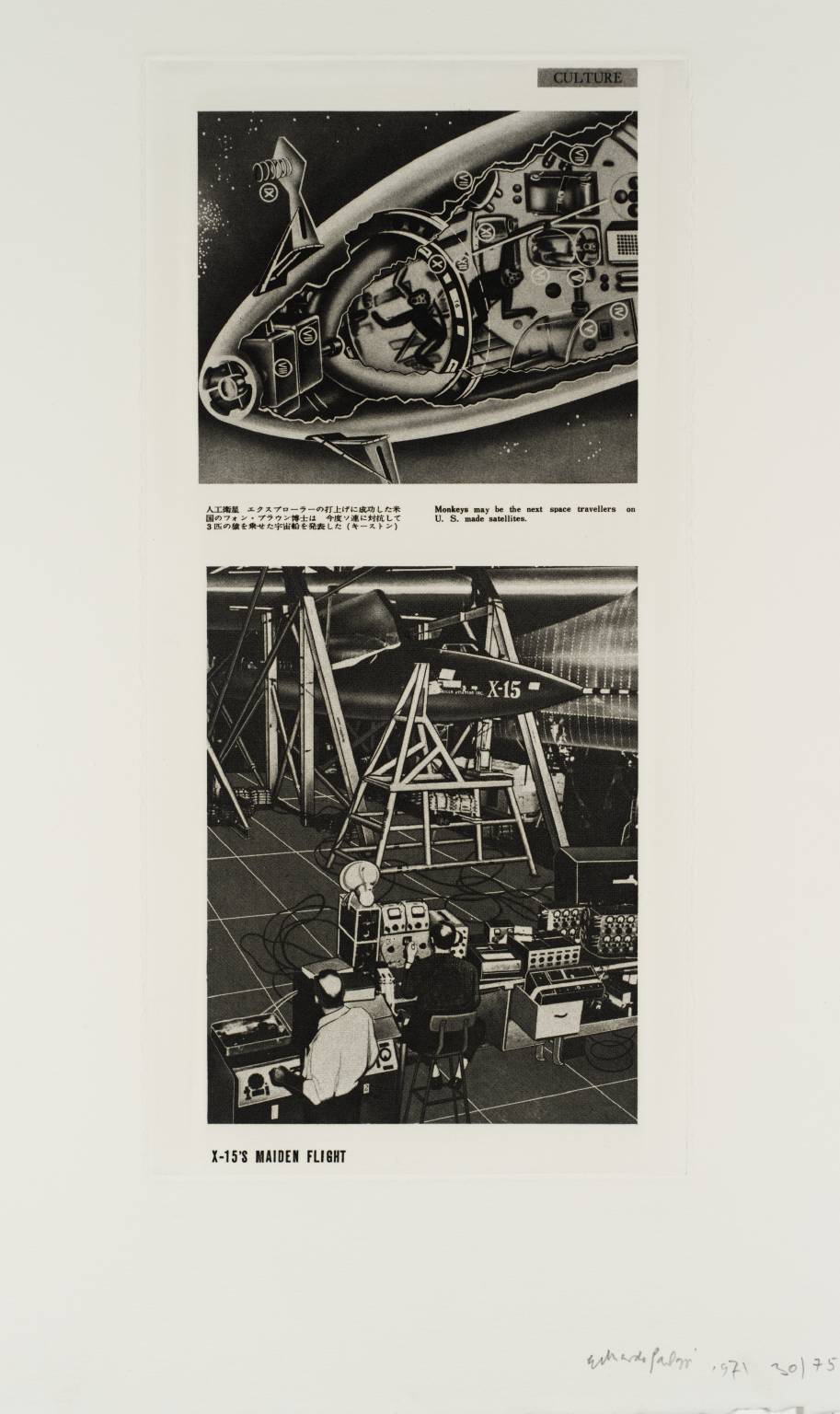 D. Top: Culture: Monkeys May be the Next Space Travellers on US Made Satellites. Bottom: X-15’s Maiden Flight